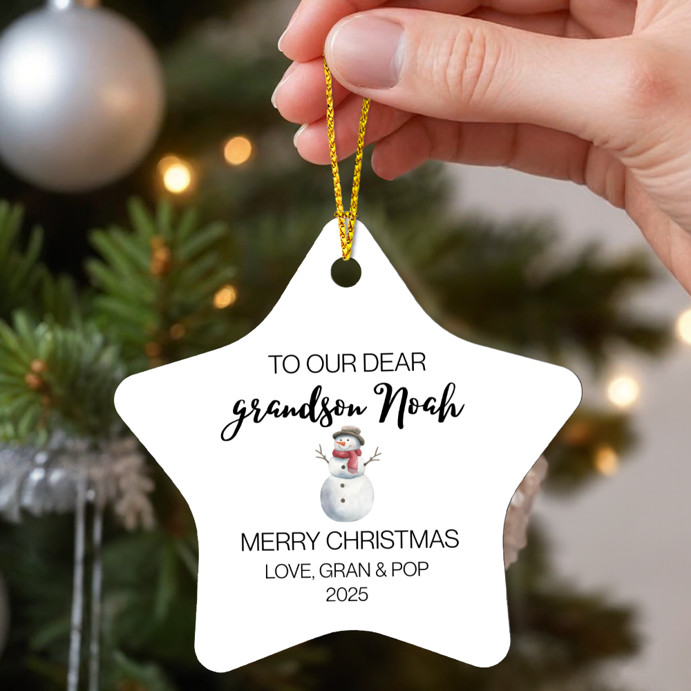 To Our Dear Grandson Star Ornament