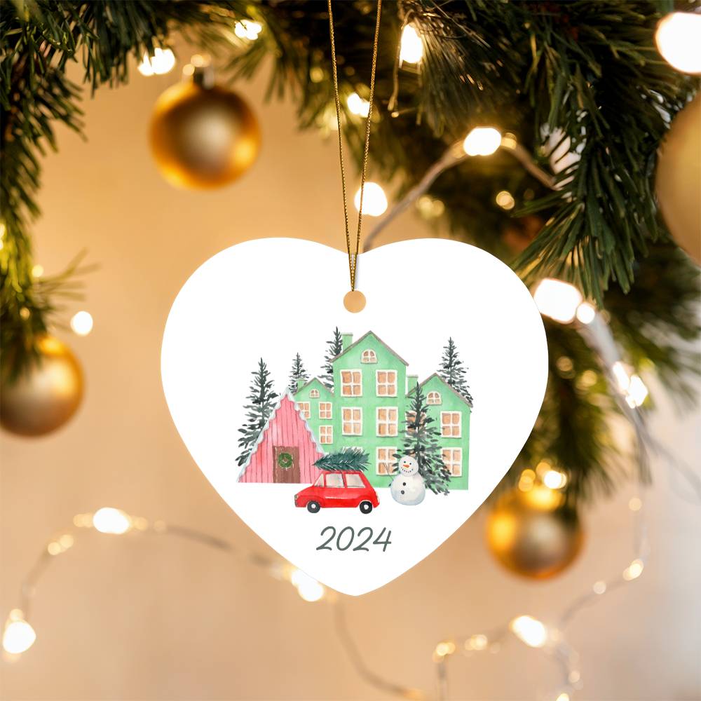 Christmas Ornament Home and Snowman