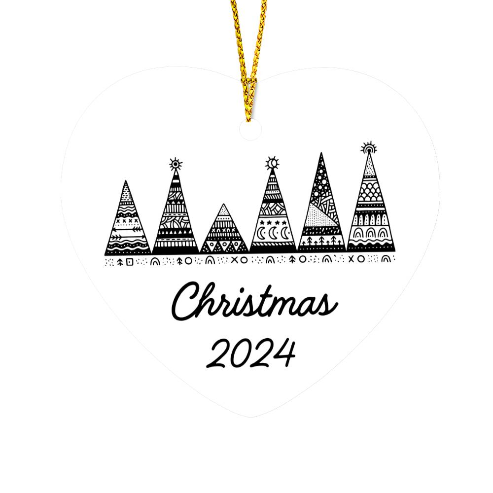 Christmas Ornament 2024 B/W Tree