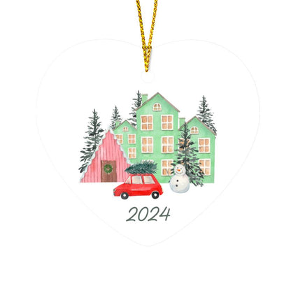 Christmas Ornament Home and Snowman
