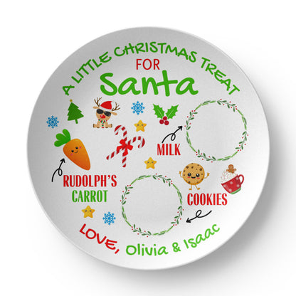 Little Kid's Plate Custom Name For Santa Cookies