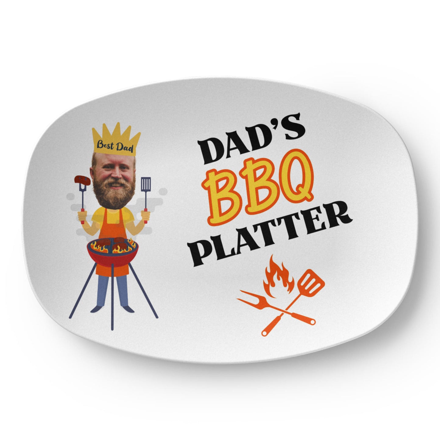Dad's BBQ Platter, Custom Photo Platter, Father's Day Gift