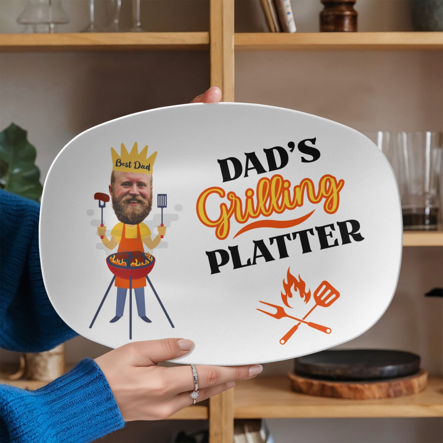 Customized Dad's Grilling Platter, Father's Day Gift