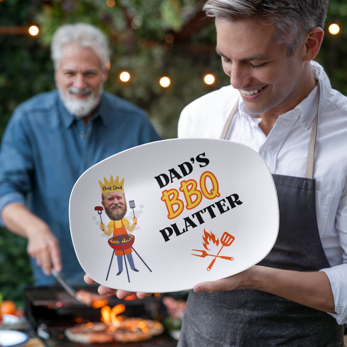 Dad's BBQ Platter, Custom Photo Platter, Father's Day Gift