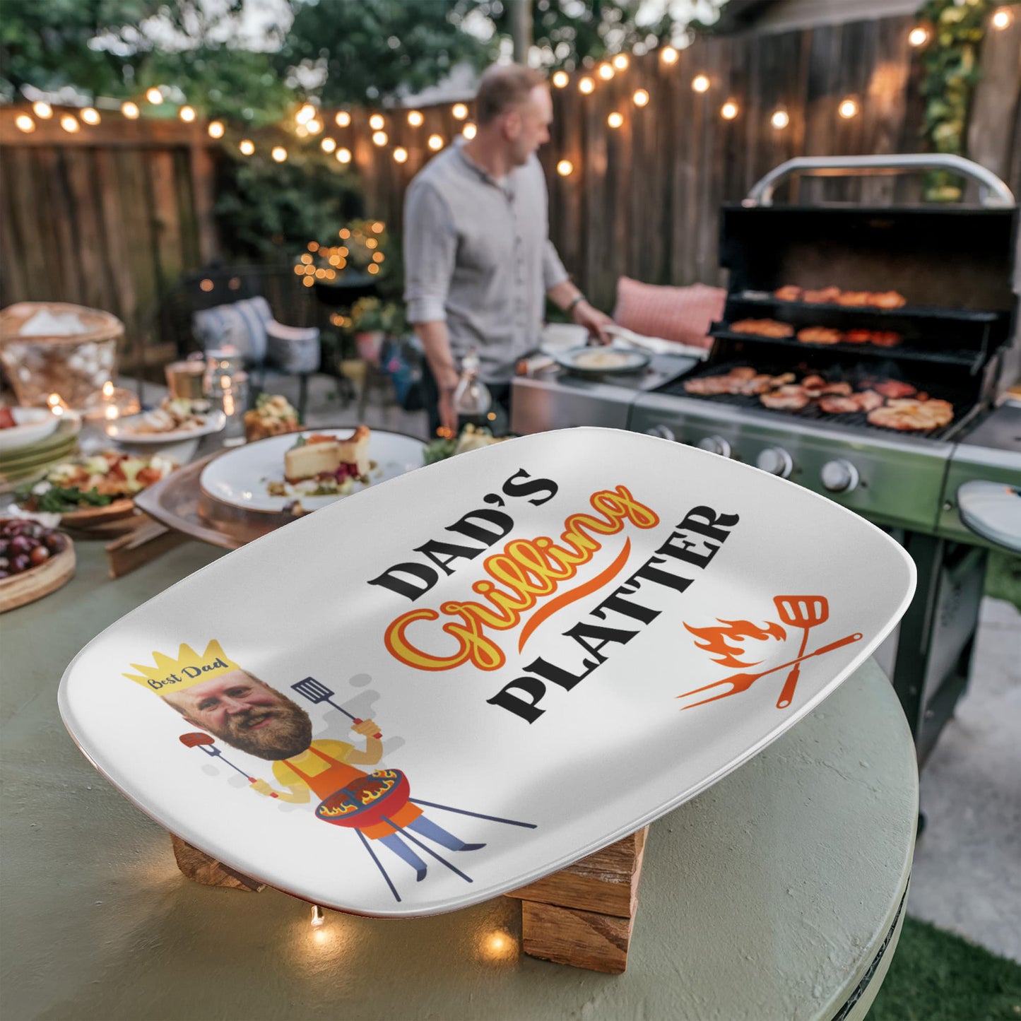 Customized Dad's Grilling Platter, Father's Day Gift