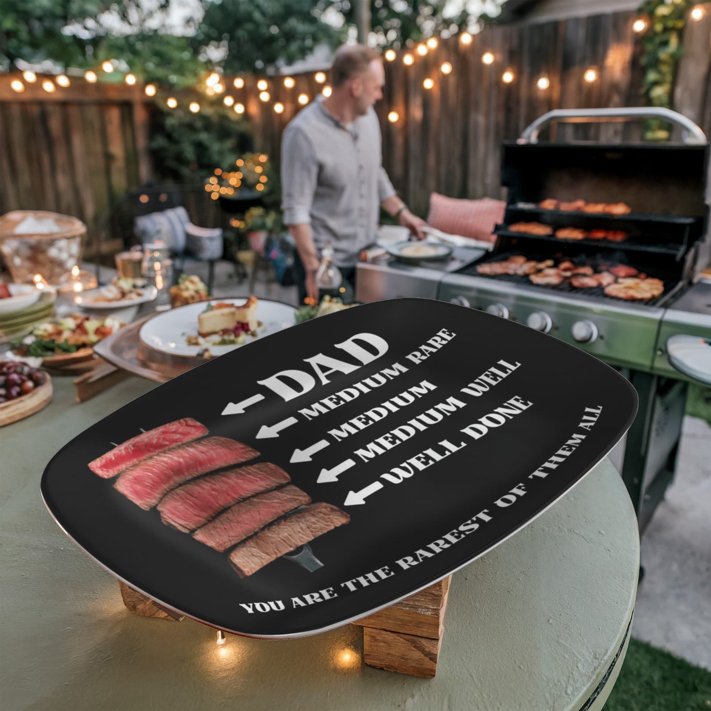 Dad Platter Black Background Steak