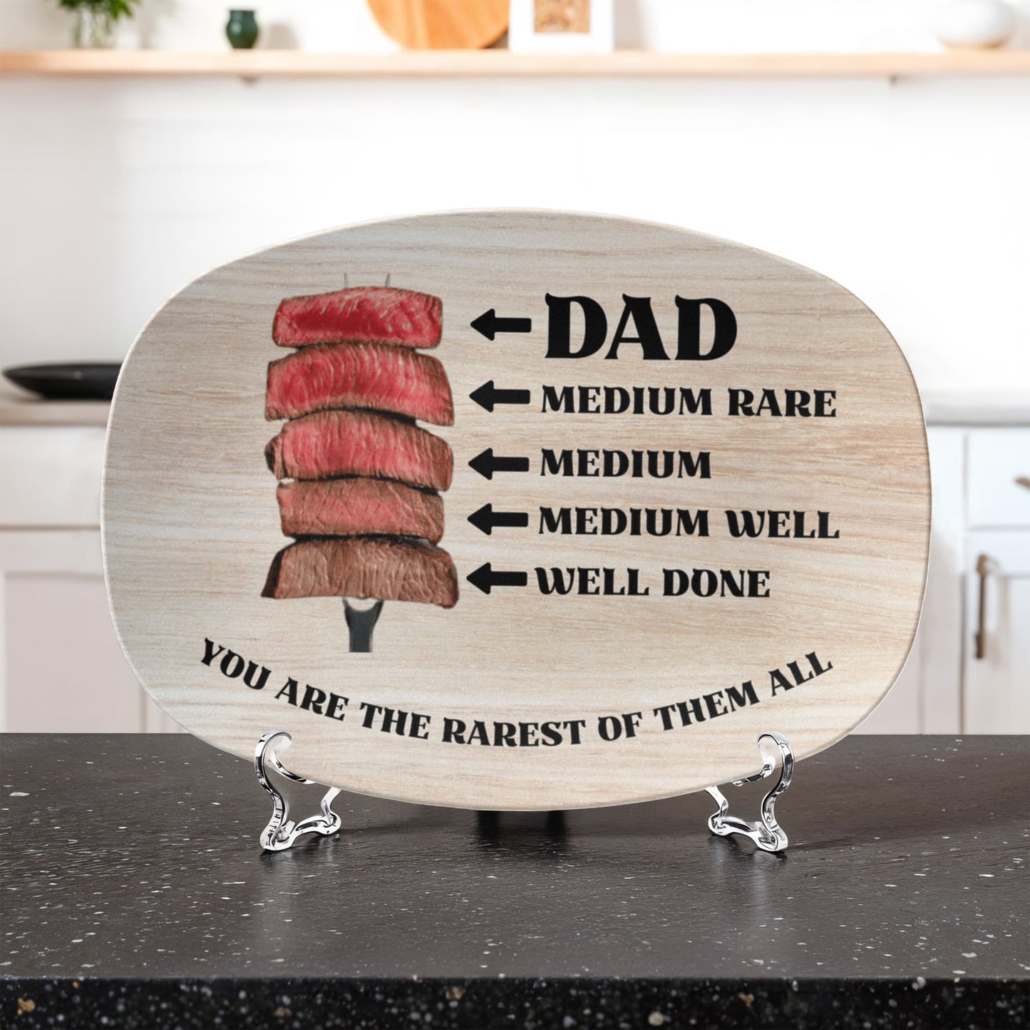 Dad Platter Light Wood Pattern Steak