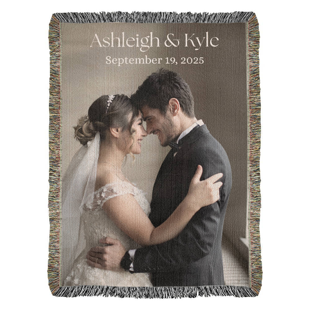 Buyer Upload Photo Heirloom Blanket Wedding Engagement Portrait