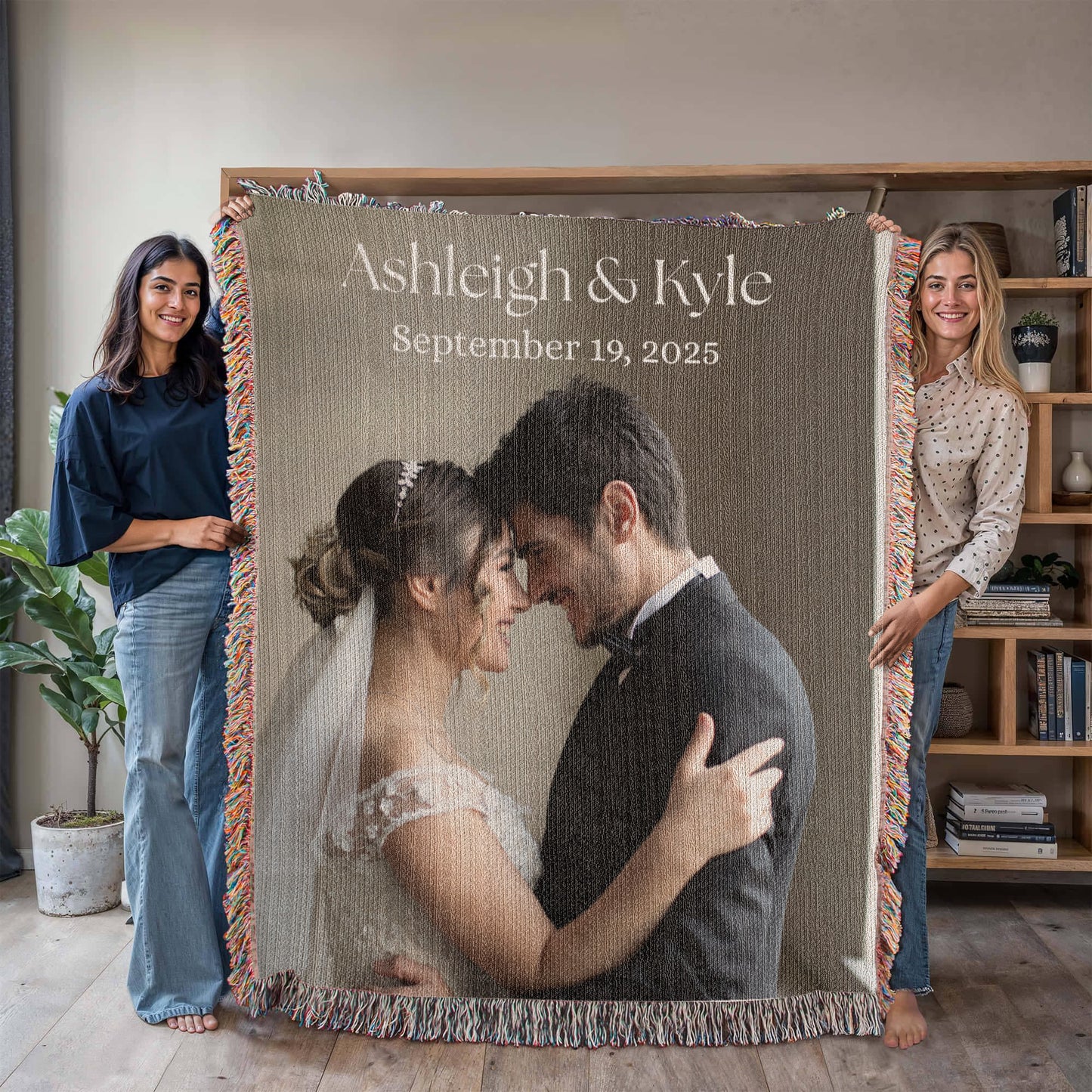 Buyer Upload Photo Heirloom Blanket Wedding Engagement Portrait