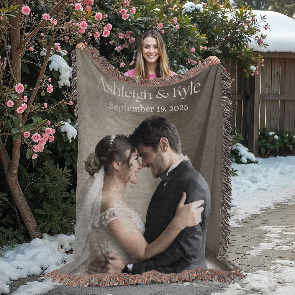 Buyer Upload Photo Heirloom Blanket Wedding Engagement Portrait