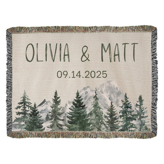 Personalized Couple's Heirloom Blanket Vertical