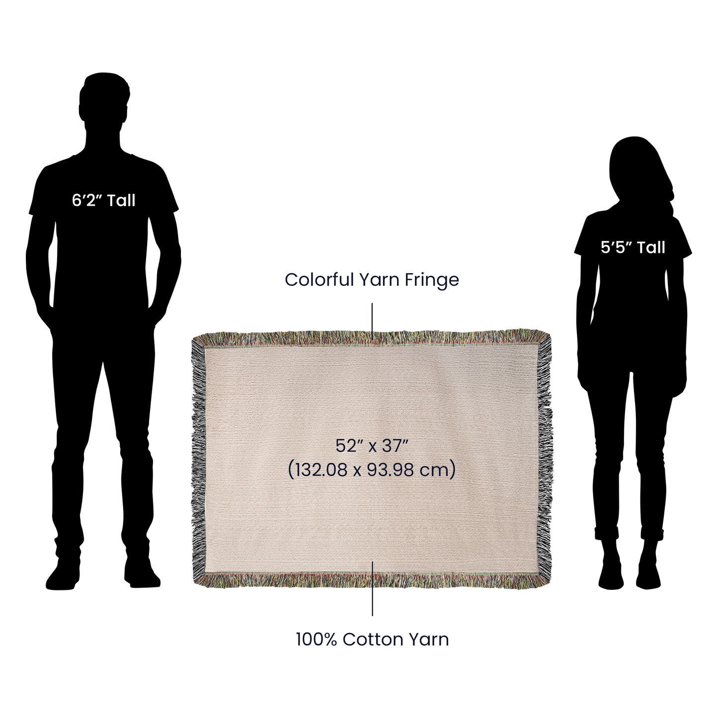 Personalized Couple's Heirloom Blanket Vertical