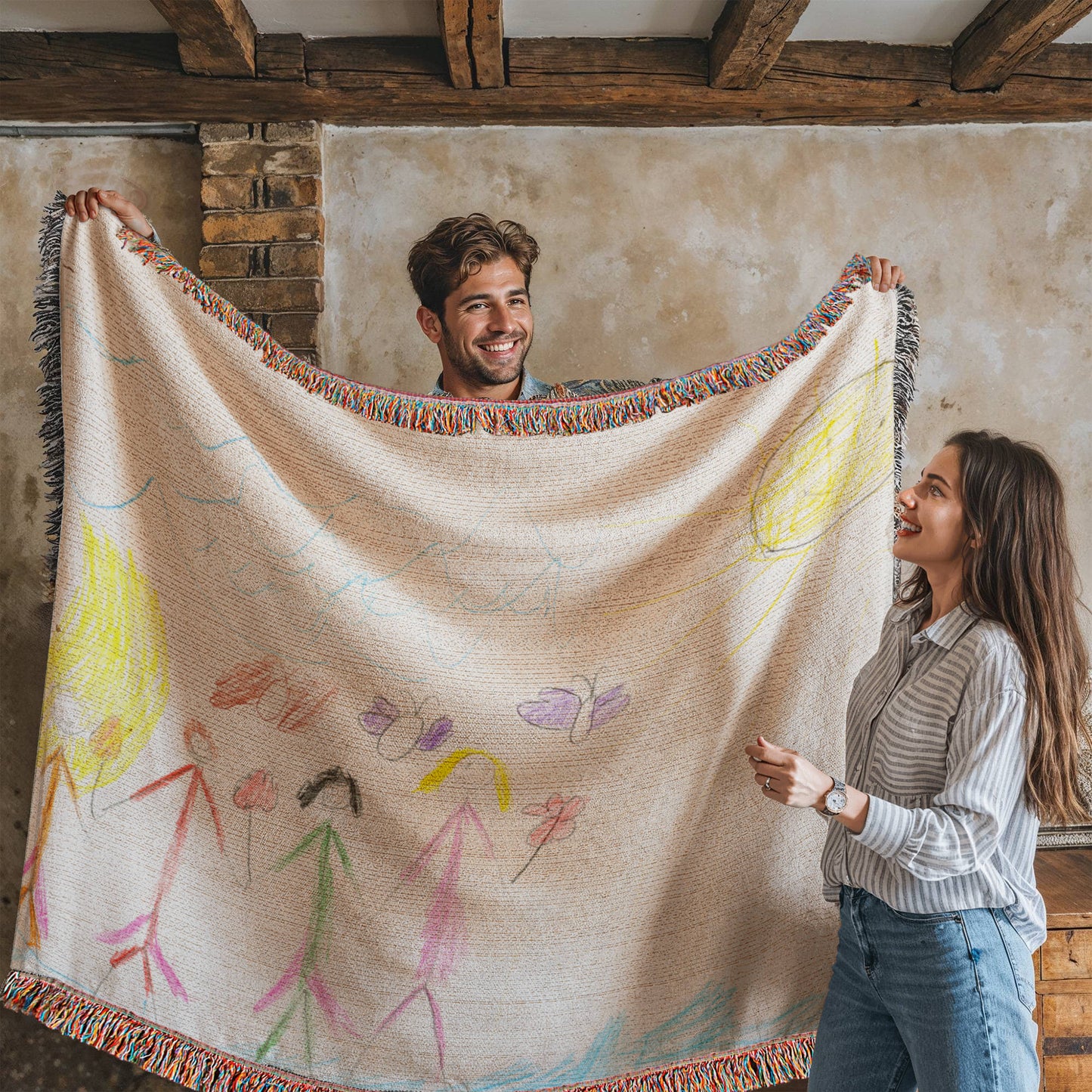 Heirloom Blanket Kids Drawing Horizontal Landscape