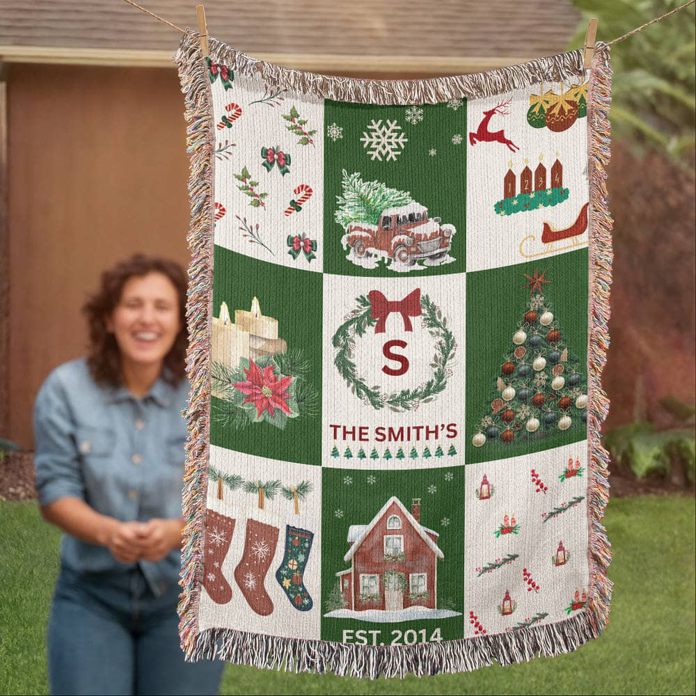 Heirloom Family Blanket (Green Checkers)