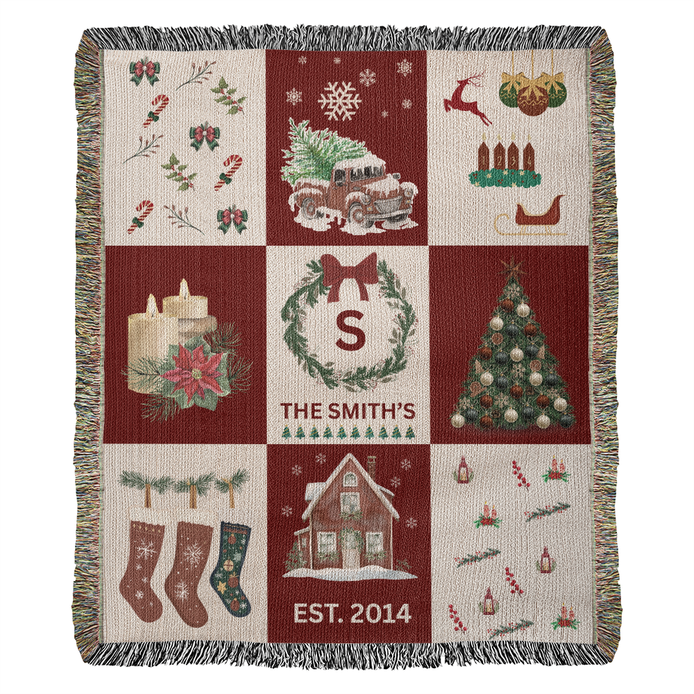 Checkered Family Heirloom Christmas Blanket