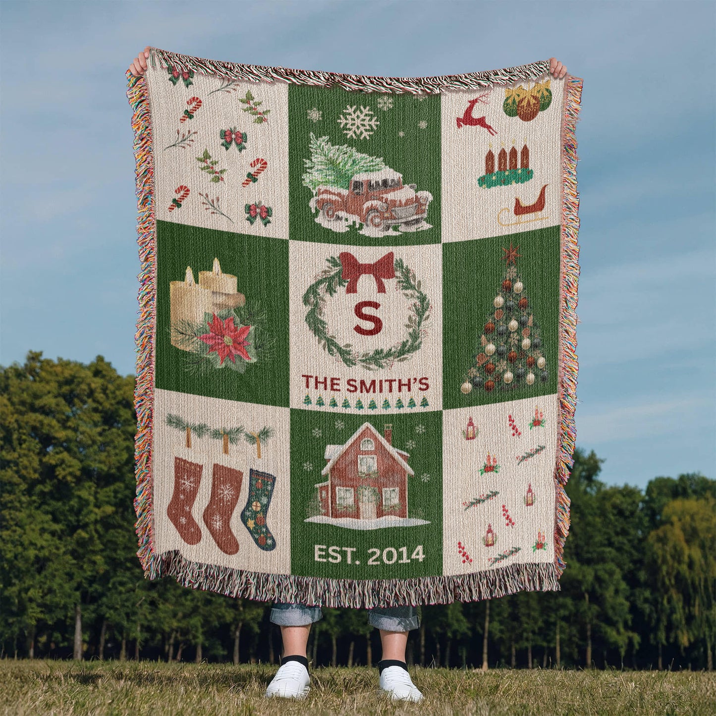 Heirloom Family Blanket (Green Checkers)