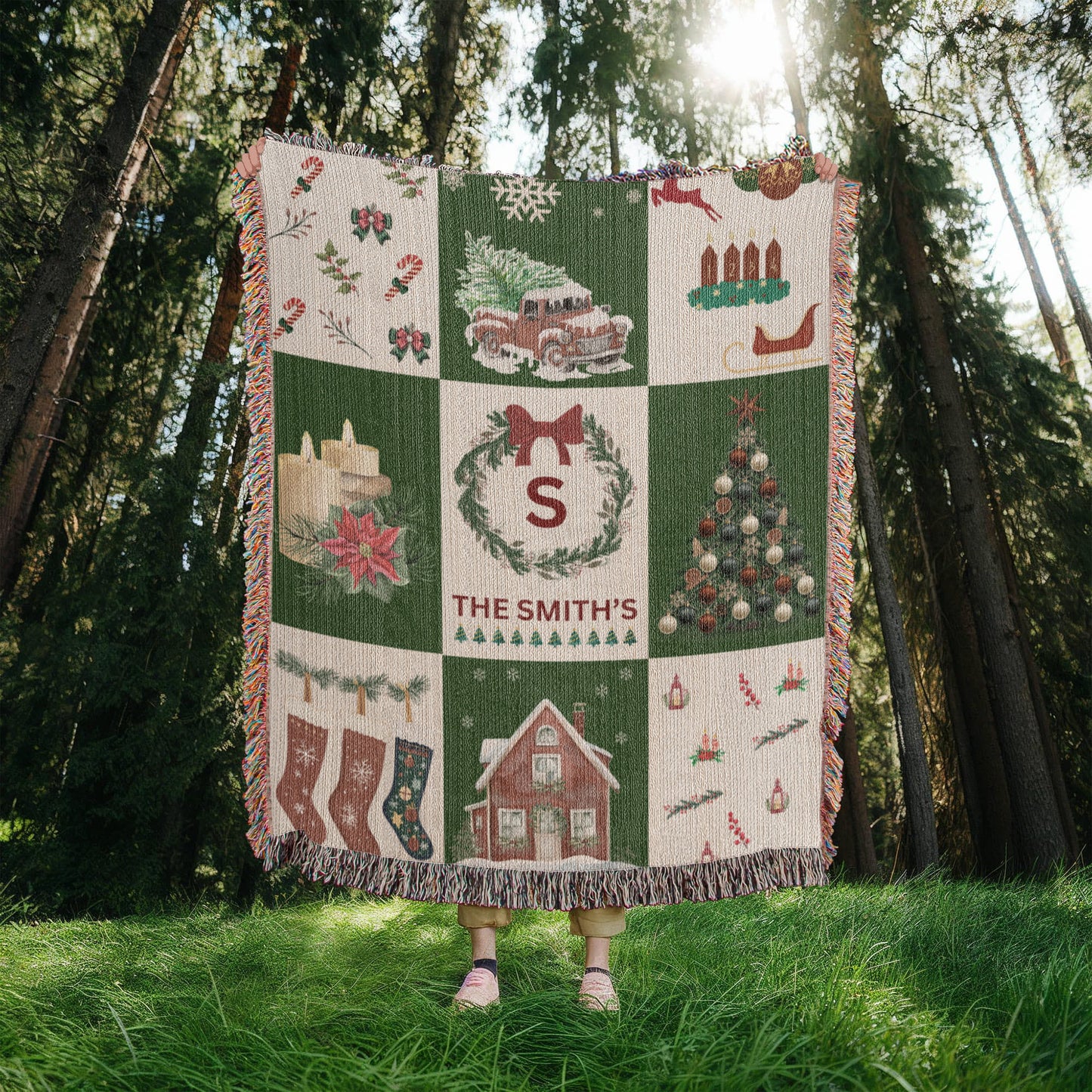 Heirloom Family Blanket (Green Checkers)
