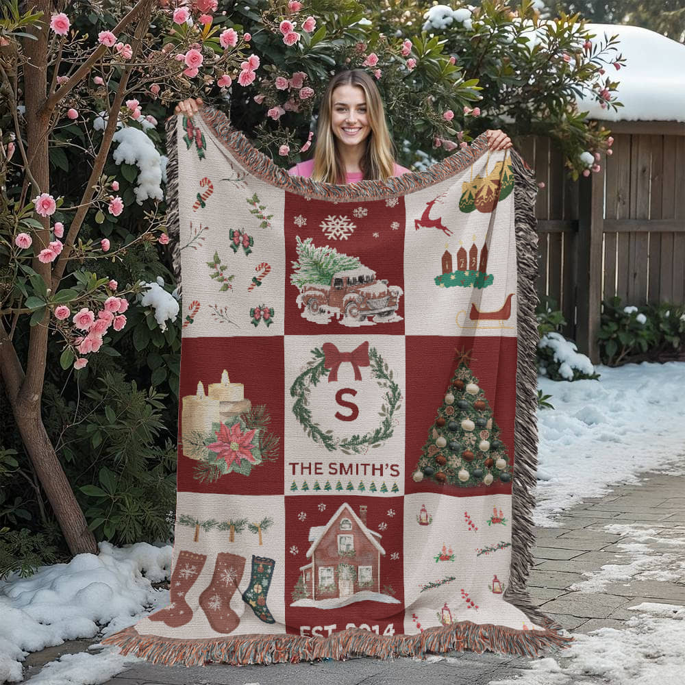 Checkered Family Heirloom Christmas Blanket