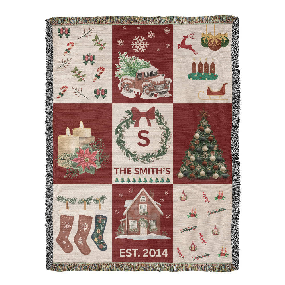 Checkered Family Heirloom Christmas Blanket