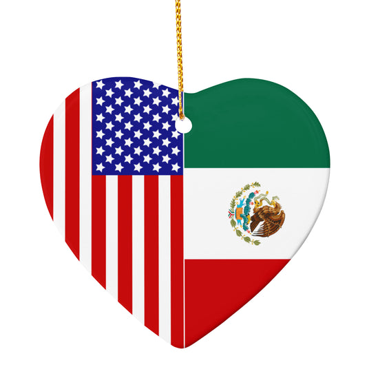 2 Flag Heart Ornament