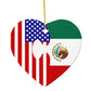 Custom Puzzle Piece 2 Flag Heart Ornament