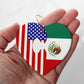 Custom Puzzle Piece 2 Flag Heart Ornament