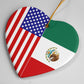 2 Flag Heart Ornament