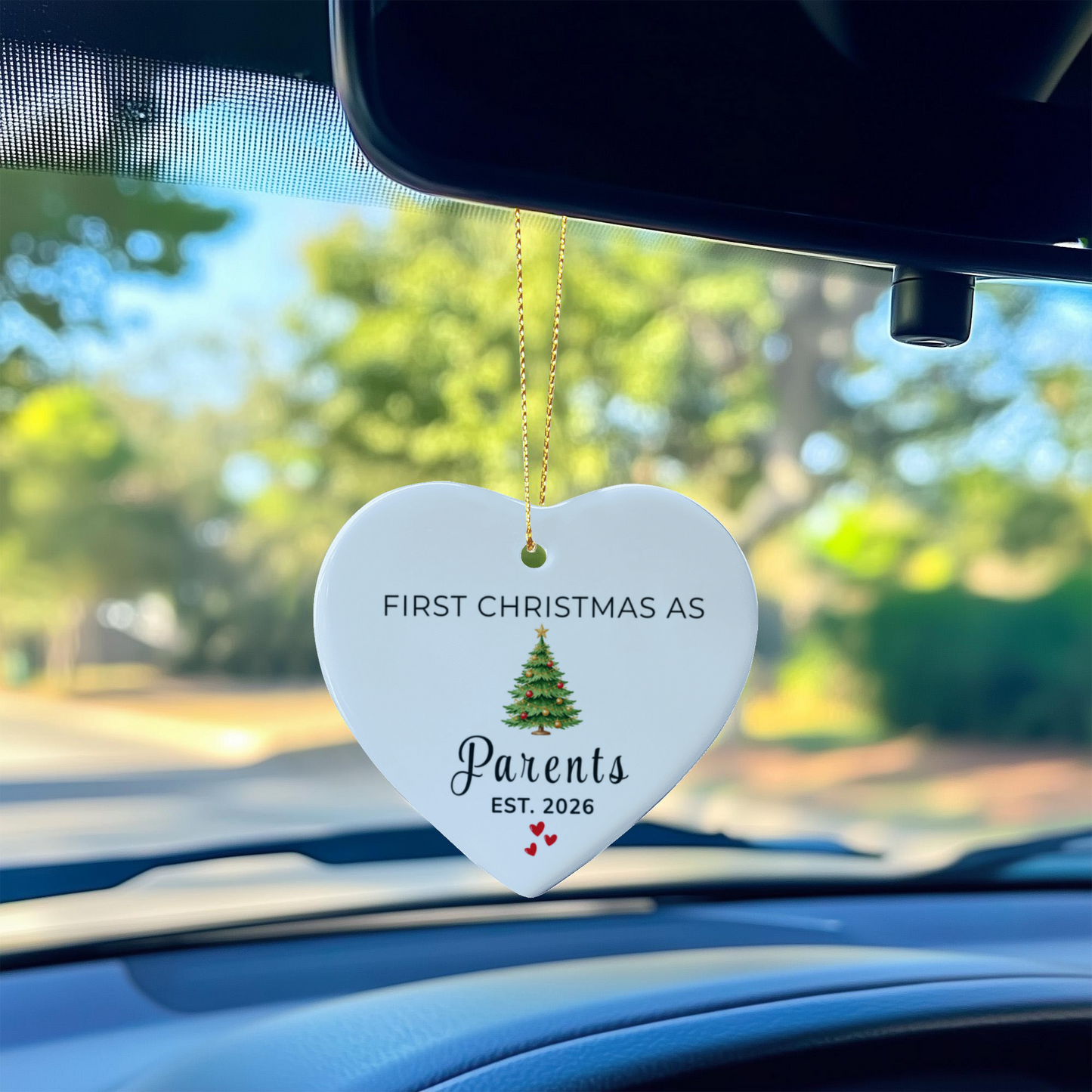 First Christmas as Parents Heart Ornament