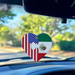 Custom Puzzle Piece 2 Flag Heart Ornament
