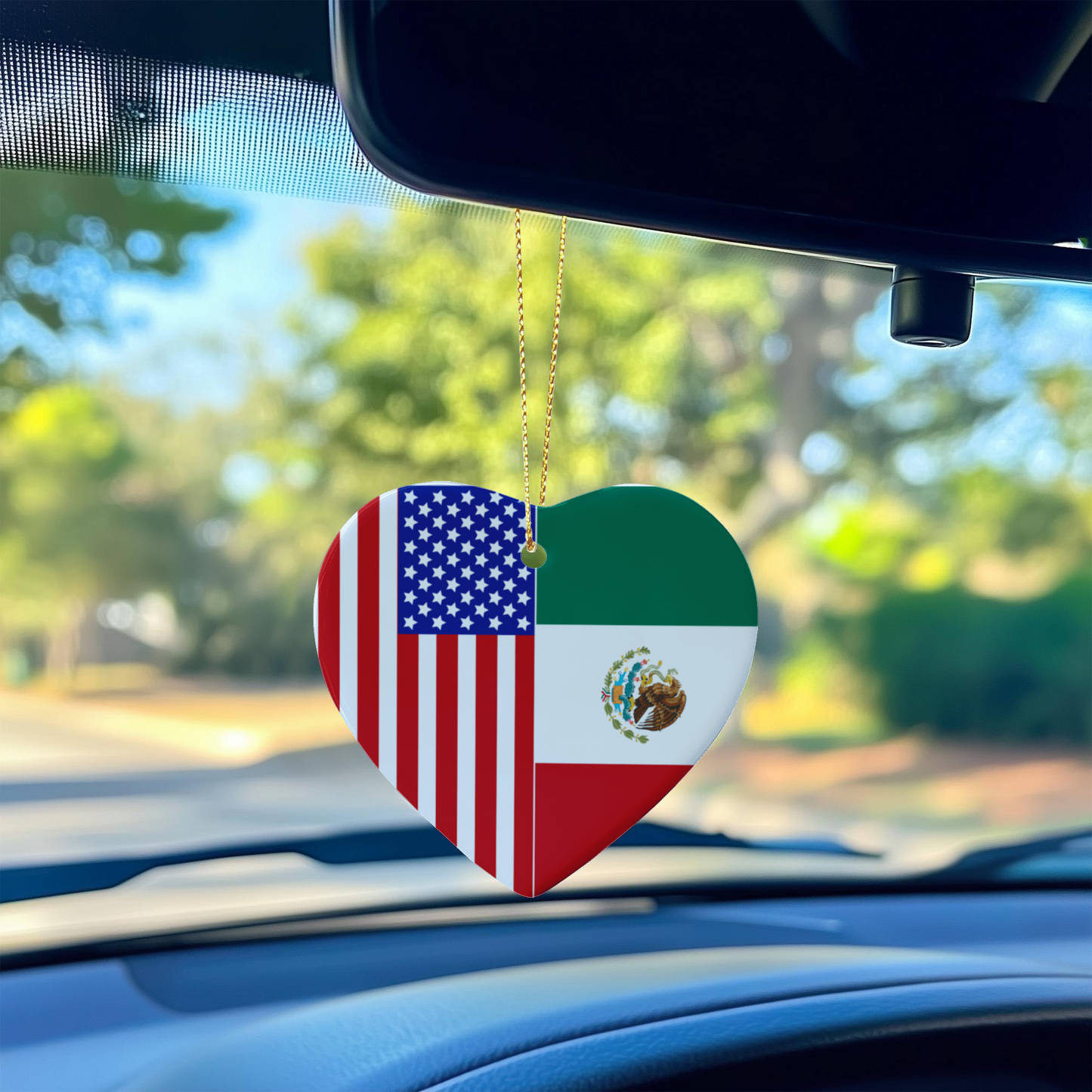 2 Flag Heart Ornament