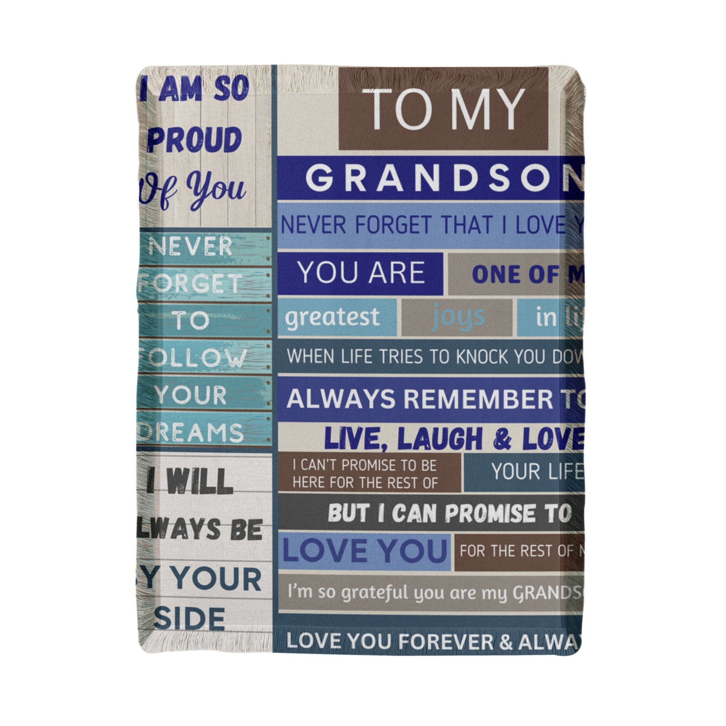 To My Grandson Woven Blanket