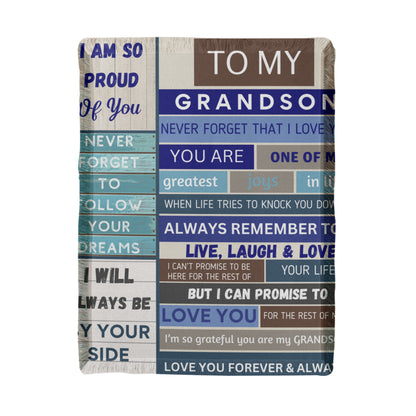 To My Grandson Woven Blanket
