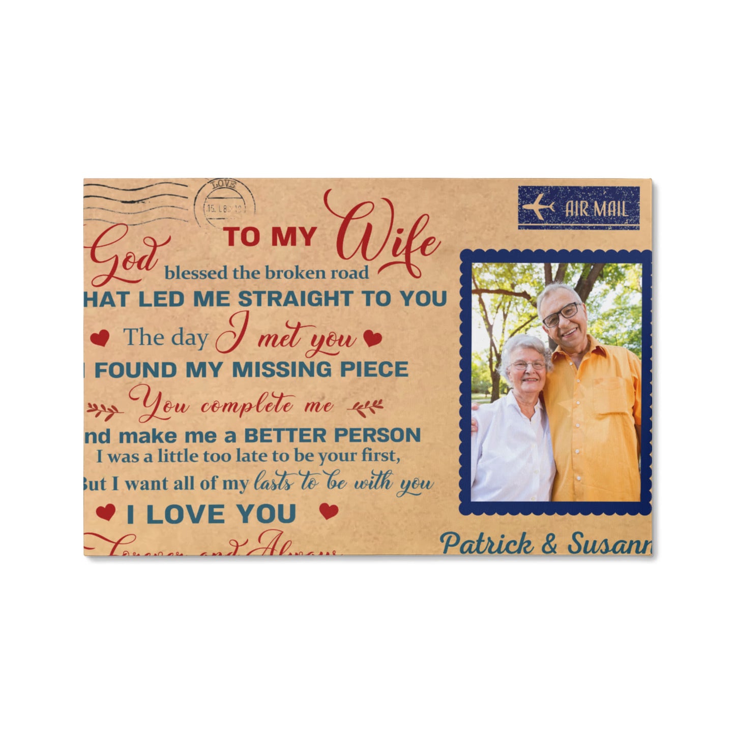 Post Card Photo Upload Gallery Wrapped Canvas Landscape 2.0