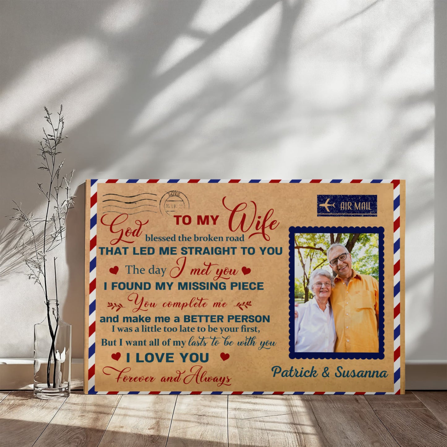 Post Card Photo Upload Gallery Wrapped Canvas Landscape 2.0