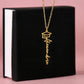 Engraved Name Necklace Graduation Cap