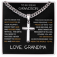 To My Dear Grandson Engraved Cross Necklace