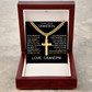 To My Dear Grandson Engraved Cross Necklace