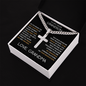 To My Dear Grandson Engraved Cross Necklace