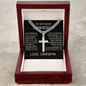 To My Dear Grandson Cross Necklace, Love Grandma