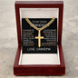 To My Dear Grandson Cross Necklace, Love Grandma