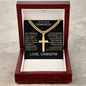 To My Dear Grandson Engraved Cross Necklace