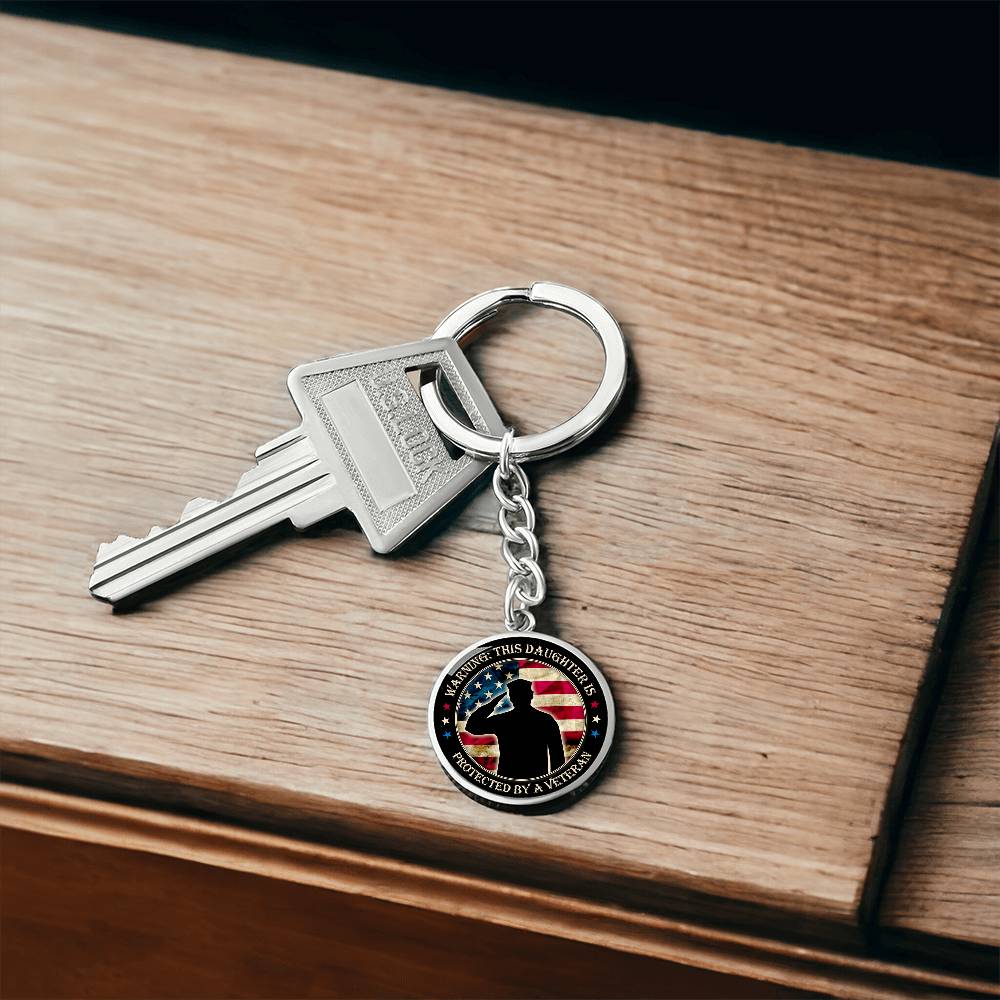 Army Veteran Keychain for Daughter