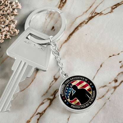 Army Veteran Keychain for Daughter