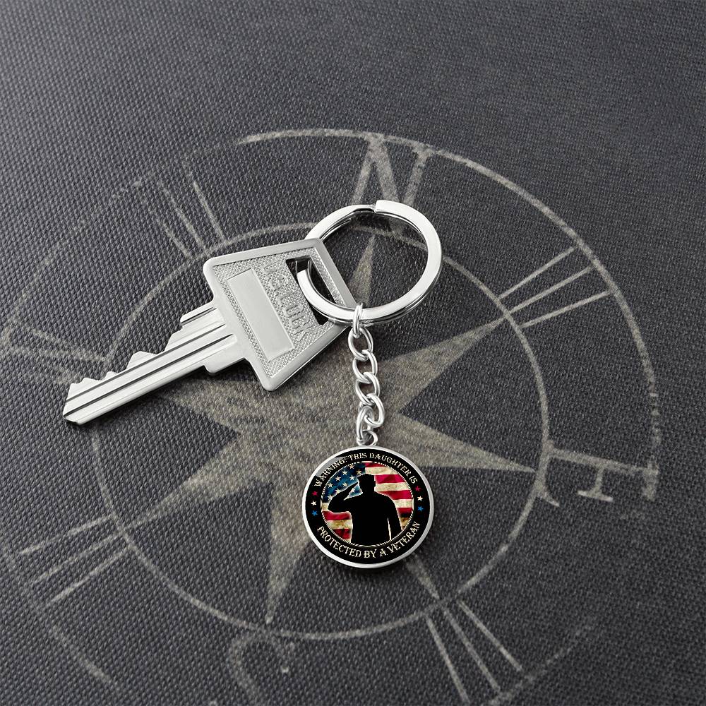 Army Veteran Keychain for Daughter