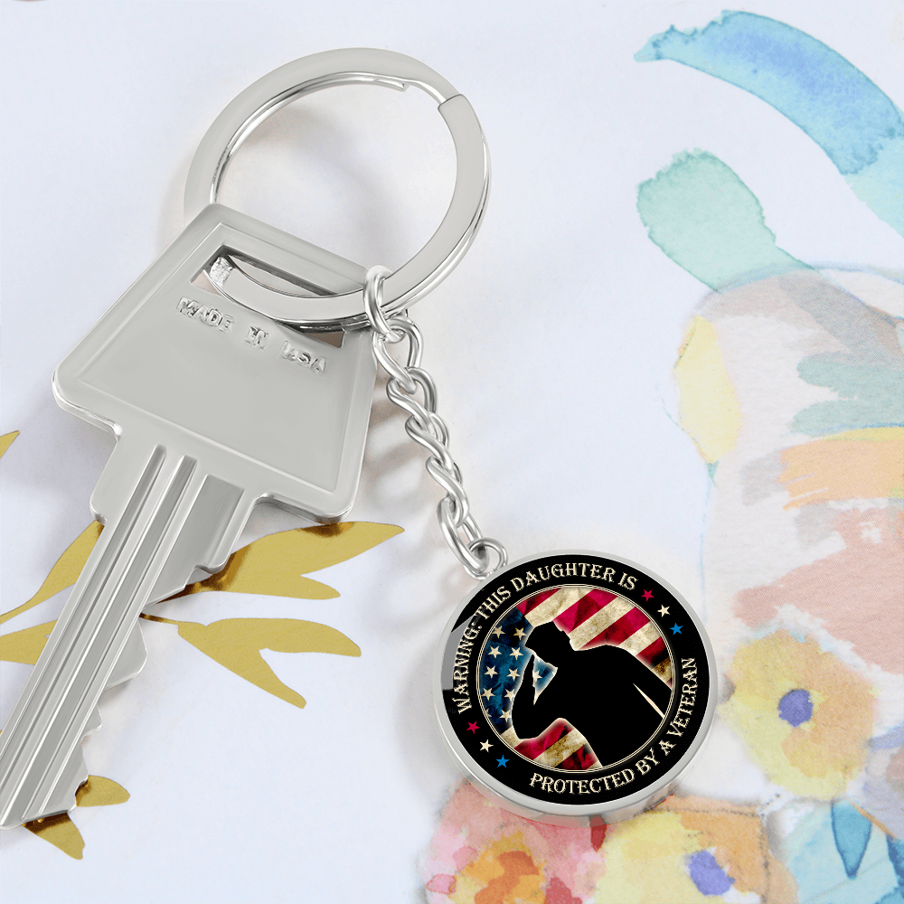 Army Veteran Keychain for Daughter