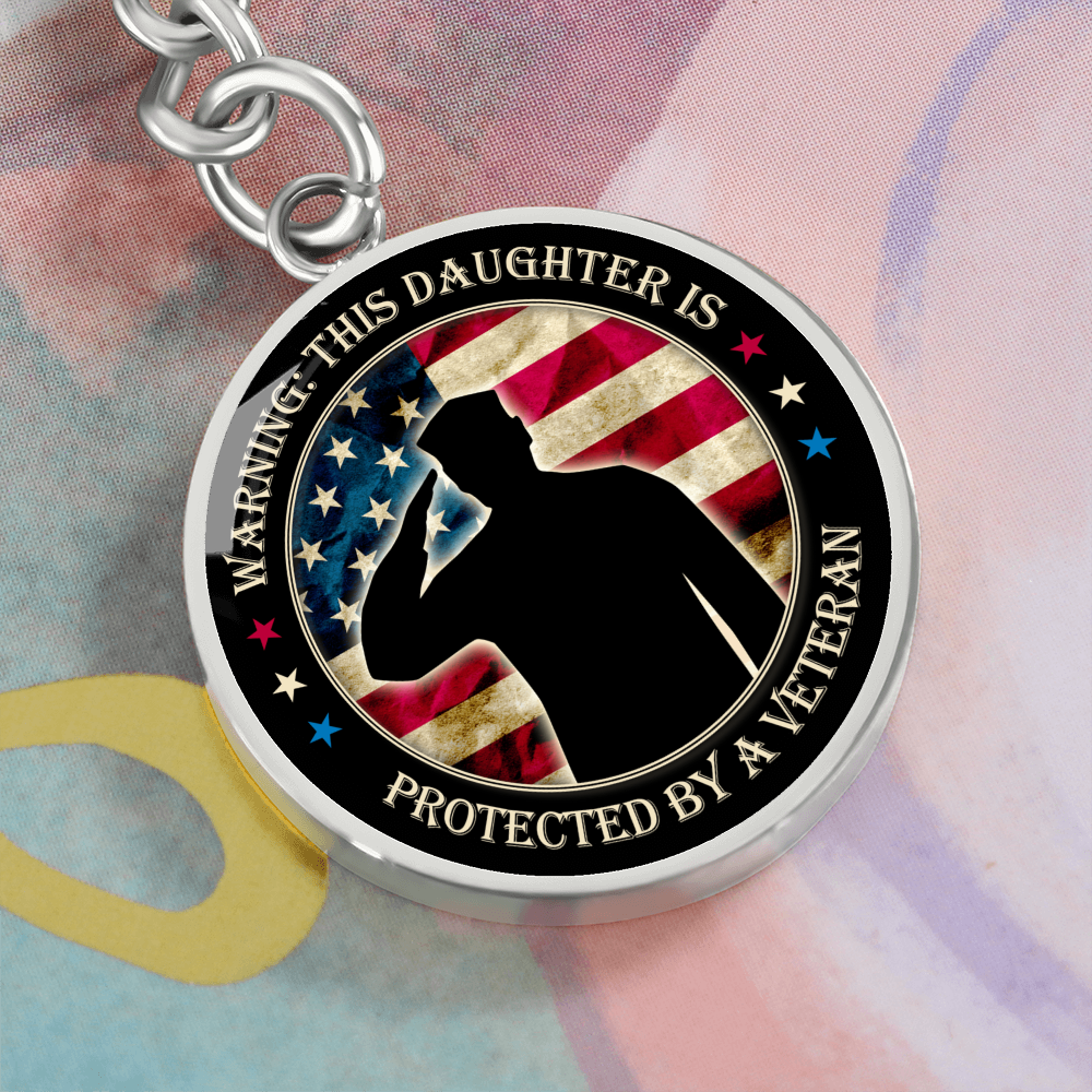 Army Veteran Keychain for Daughter