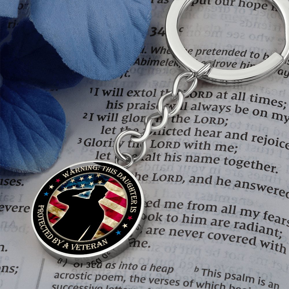 Army Veteran Keychain for Daughter
