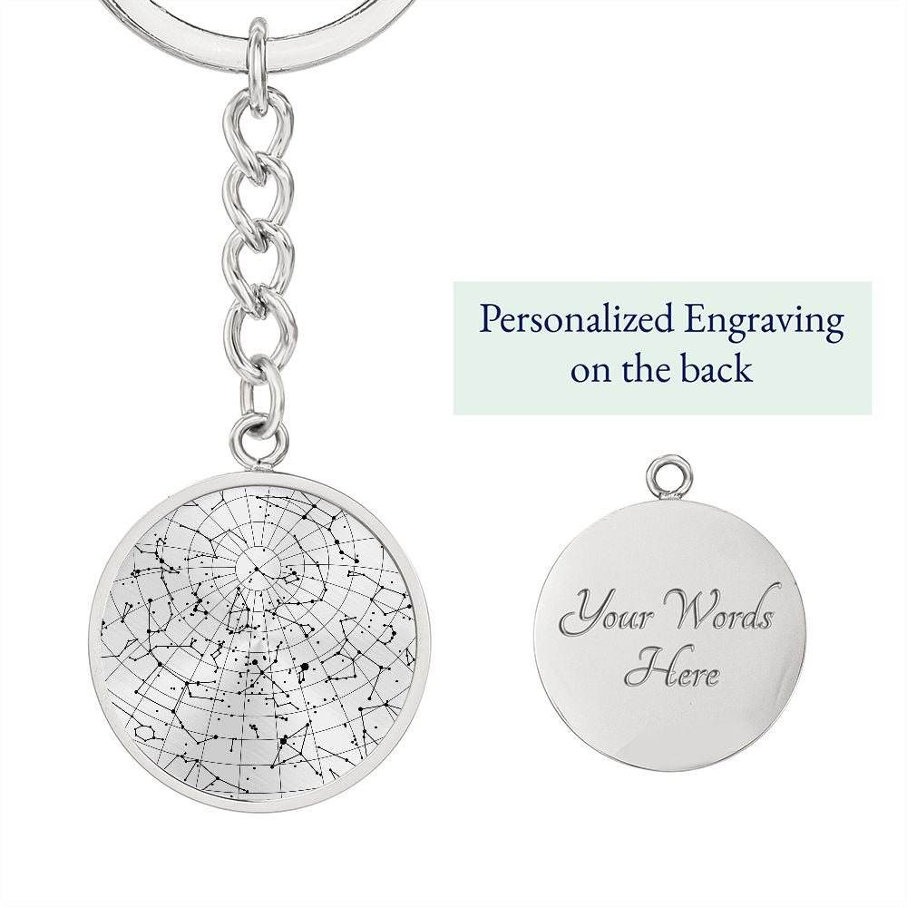 Celestial Night Sky Reading UK Keychain