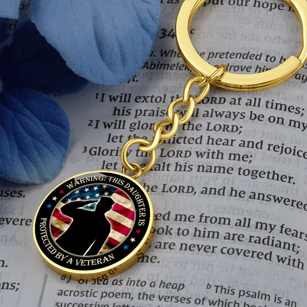Army Veteran Keychain for Daughter