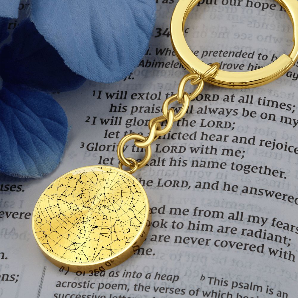 Celestial Night Sky Reading UK Keychain
